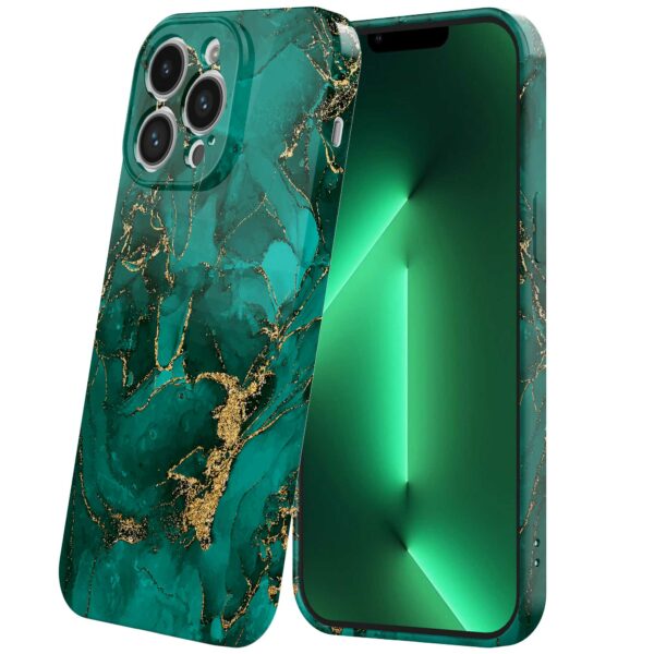 groen goud marmer opdruk_iPhone 13 Pro Max telefoonhoesje met volledige rondom bedrukking (6)