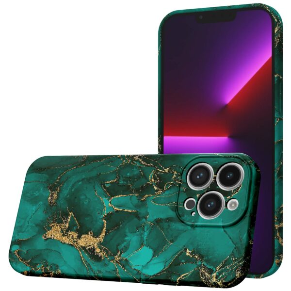 groen goud marmer opdruk_iPhone 13 Pro telefoonhoesje met volledige rondom bedrukking (1)