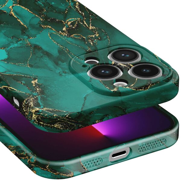groen goud marmer opdruk_iPhone 13 Pro telefoonhoesje met volledige rondom bedrukking (5)