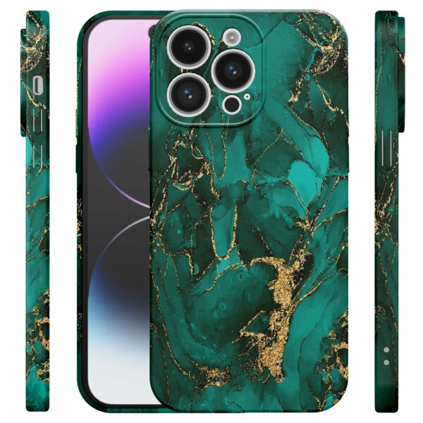 groen goud marmer opdruk_iPhone 14 Pro Max telefoonhoesje met volledige rondom bedrukking (4)