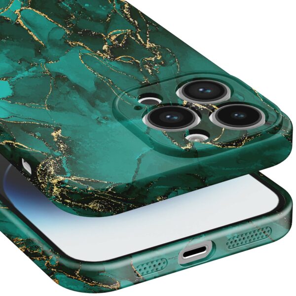 groen goud marmer opdruk_iPhone 14 Pro Max telefoonhoesje met volledige rondom bedrukking (5)