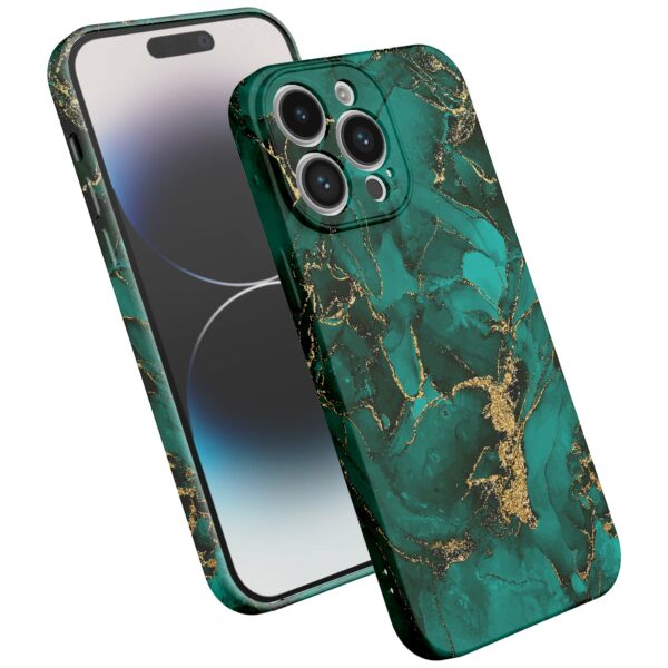 groen goud marmer opdruk_iPhone 14 Pro telefoonhoesje met volledige rondom bedrukking (2)