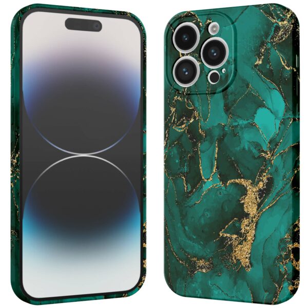 groen goud marmer opdruk_iPhone 14 Pro telefoonhoesje met volledige rondom bedrukking (3)