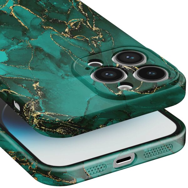 groen goud marmer opdruk_iPhone 14 Pro telefoonhoesje met volledige rondom bedrukking (5)