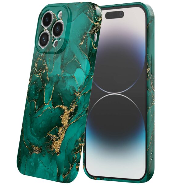 groen goud marmer opdruk_iPhone 14 Pro telefoonhoesje met volledige rondom bedrukking (6)