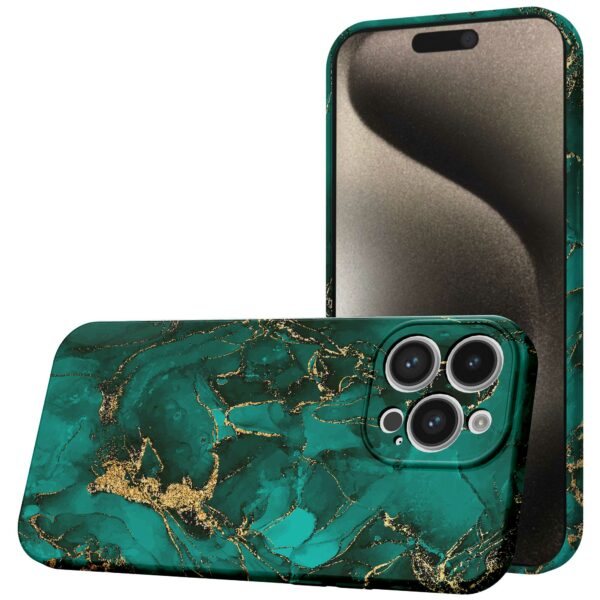 groen goud marmer opdruk_iPhone 15 Pro Max telefoonhoesje met volledige rondom bedrukking (1)