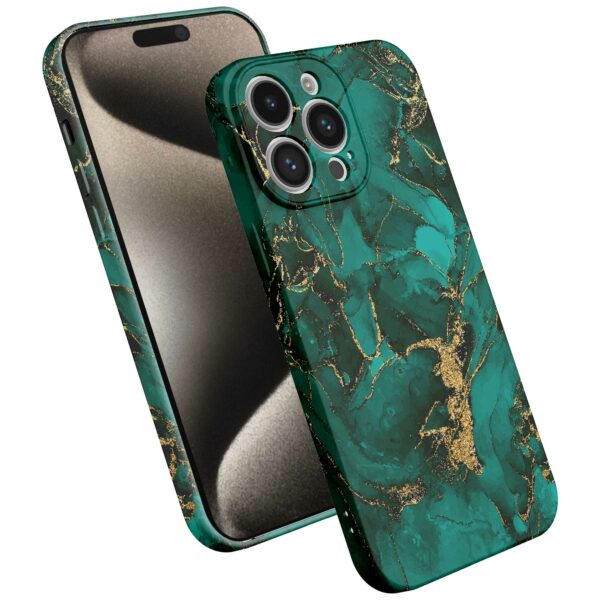 groen goud marmer opdruk_iPhone 15 Pro Max telefoonhoesje met volledige rondom bedrukking (2)
