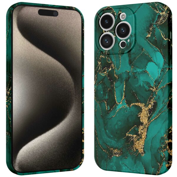 groen goud marmer opdruk_iPhone 15 Pro Max telefoonhoesje met volledige rondom bedrukking (3)