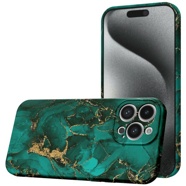 groen goud marmer opdruk_iPhone 15 Pro telefoonhoesje met volledige rondom bedrukking (1)