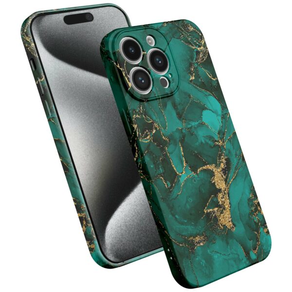 groen goud marmer opdruk_iPhone 15 Pro telefoonhoesje met volledige rondom bedrukking (2)groen goud marmer opdruk_iPhone 15 Pro telefoonhoesje met volledige rondom bedrukking (2)