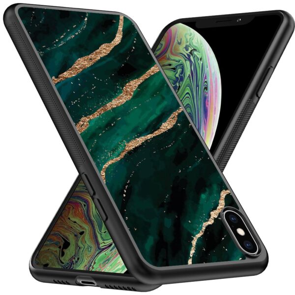 groen goud marmer opdruk_iPhone X-Xs telefoonhoesje (2)