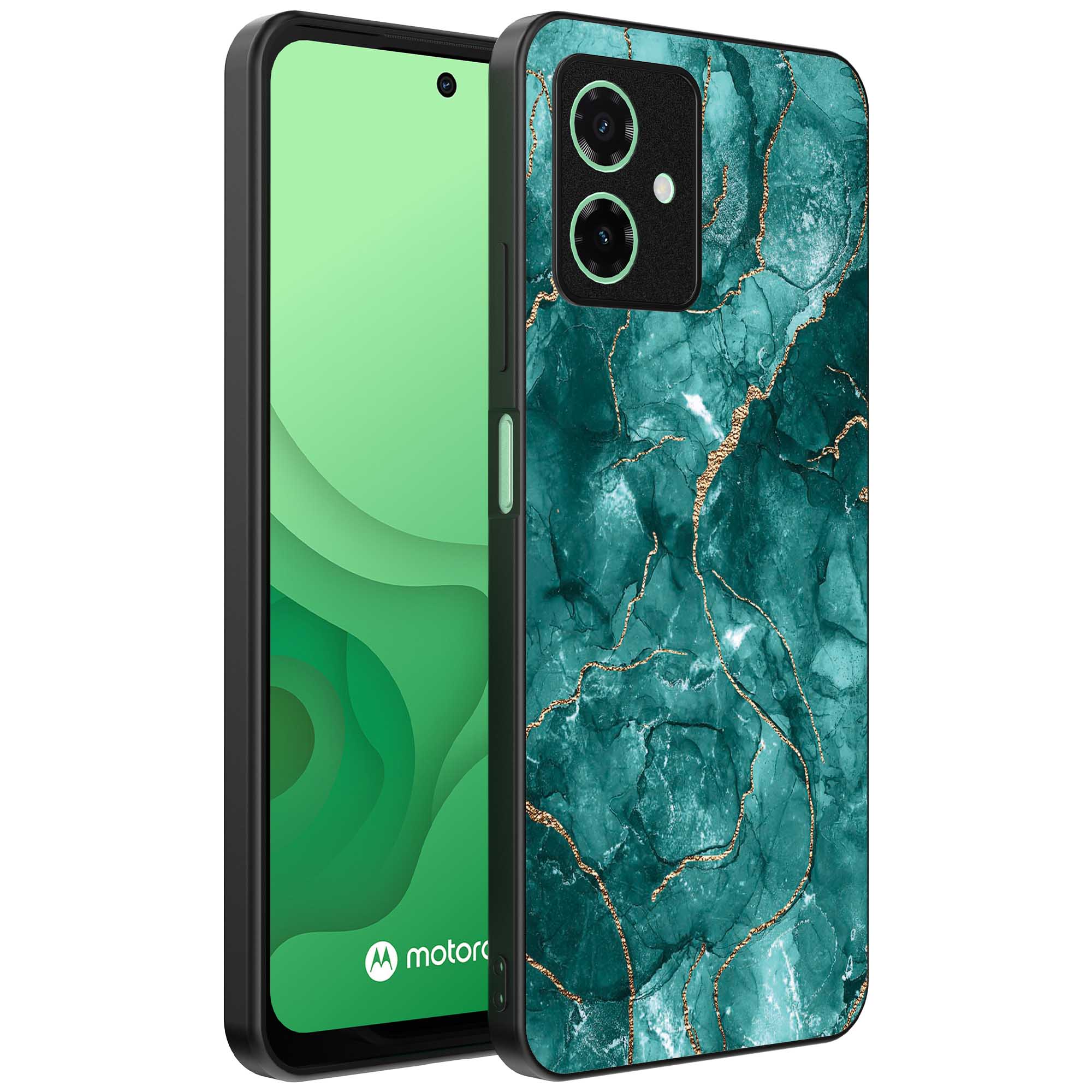 groen marmer opdruk_Motorola Moto G54 telefoonhoesje met