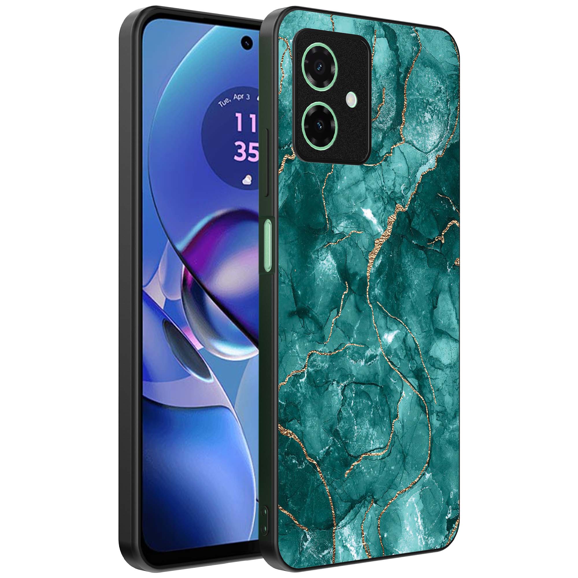 groen marmer opdruk_Motorola Moto G64 telefoonhoesje (1)
