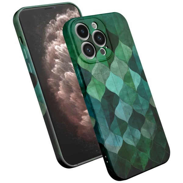 groene bladeren opdruk_iPhone 11 Pro Max telefoonhoesje met volledige rondom bedrukking (2)