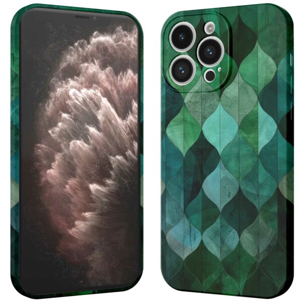 groene bladeren opdruk_iPhone 11 Pro Max telefoonhoesje met volledige rondom bedrukking (3)