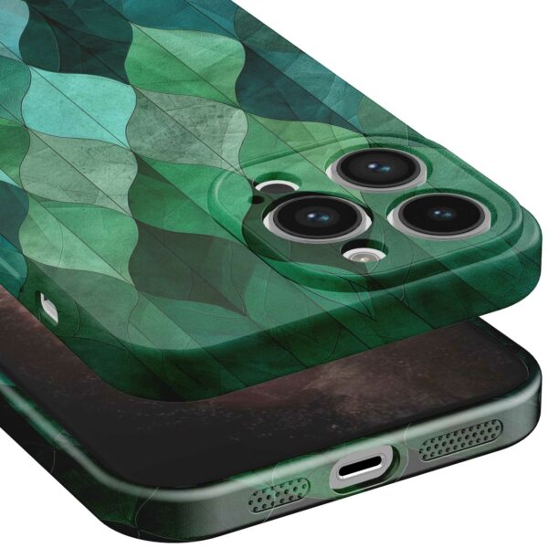 groene bladeren opdruk_iPhone 11 Pro Max telefoonhoesje met volledige rondom bedrukking (5)