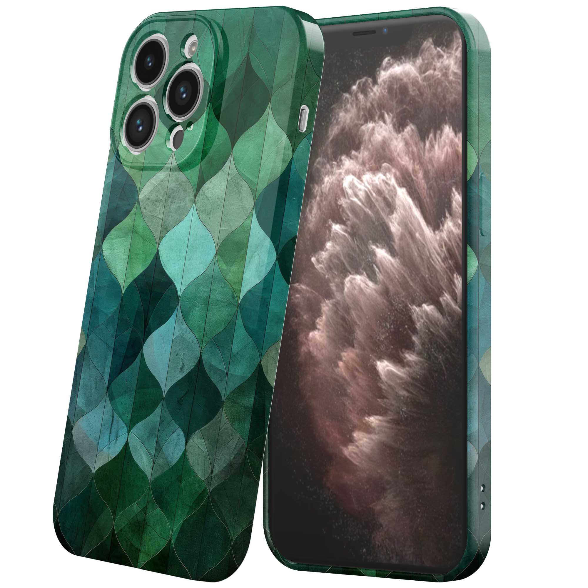 groene bladeren opdruk_iPhone 11 Pro Max telefoonhoesje met volledige rondom bedrukking (6)