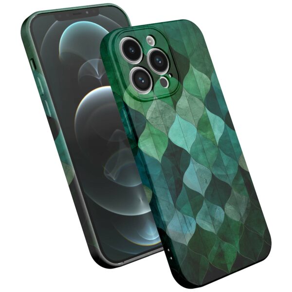 groene bladeren opdruk_iPhone 12 Pro Max telefoonhoesje met volledige rondom bedrukking (2)