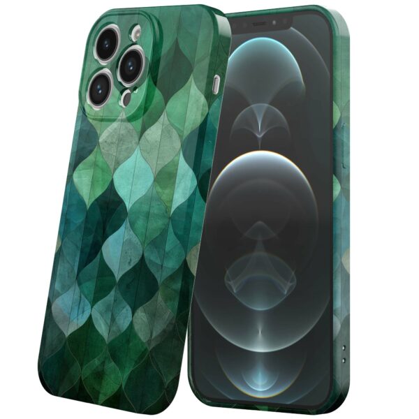 groene bladeren opdruk_iPhone 12 Pro Max telefoonhoesje met volledige rondom bedrukking (6)