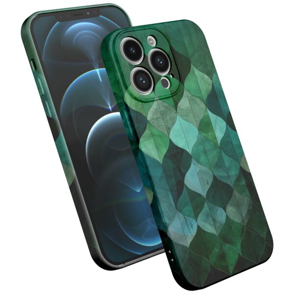 groene bladeren opdruk_iPhone 12 Pro telefoonhoesje met volledige rondom bedrukking (2)