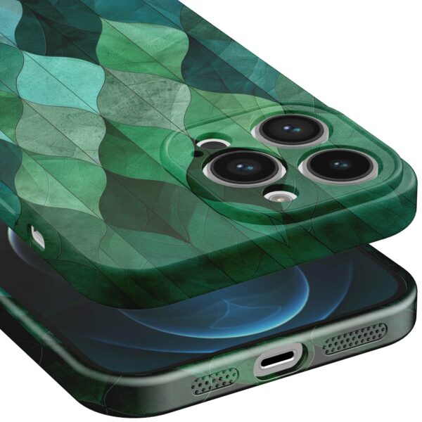 groene bladeren opdruk_iPhone 12 Pro telefoonhoesje met volledige rondom bedrukking (5)