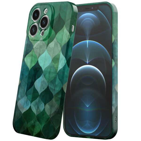 groene bladeren opdruk_iPhone 12 Pro telefoonhoesje met volledige rondom bedrukking (6)