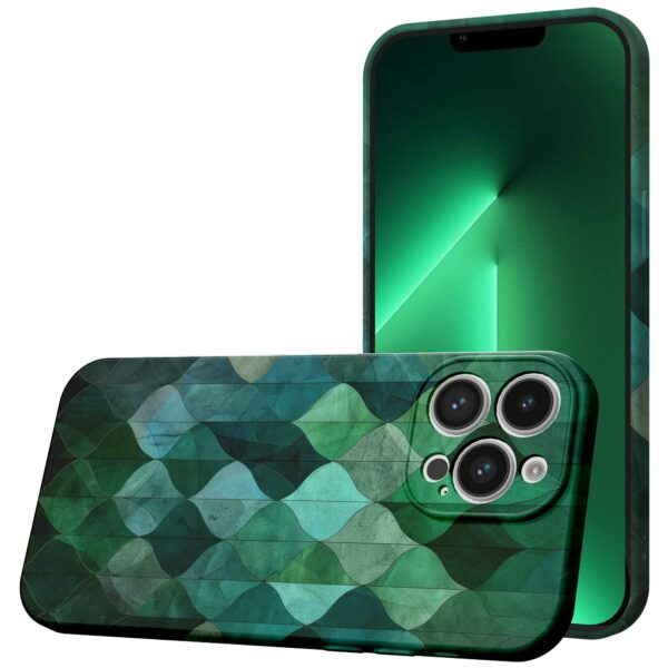 groene bladeren opdruk_iPhone 13 Pro Max telefoonhoesje met volledige rondom bedrukking (1)