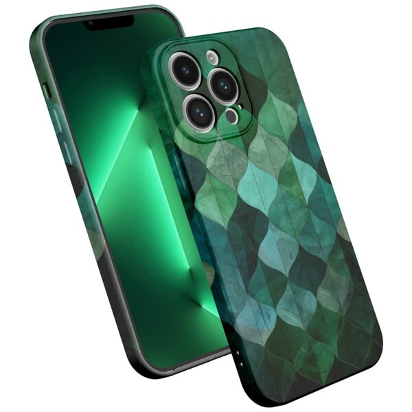groene bladeren opdruk_iPhone 13 Pro Max telefoonhoesje met volledige rondom bedrukking (2)