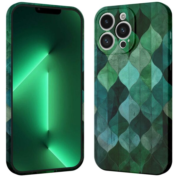 groene bladeren opdruk_iPhone 13 Pro Max telefoonhoesje met volledige rondom bedrukking (3)