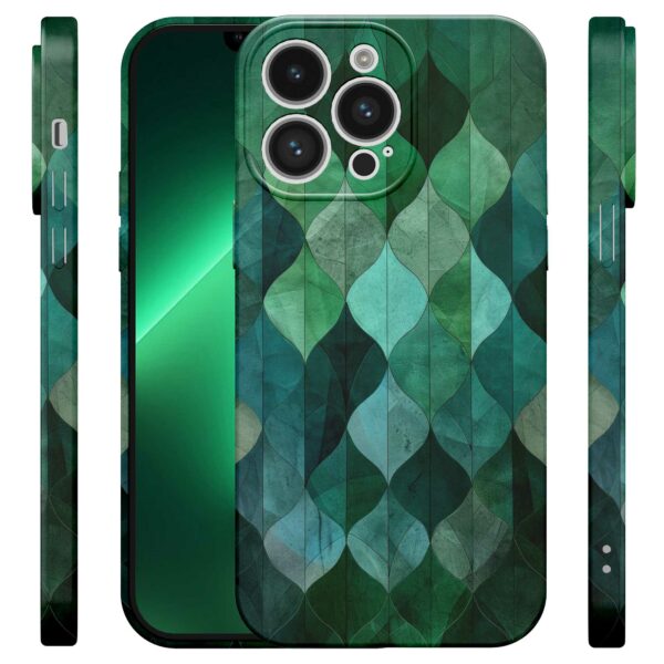 groene bladeren opdruk_iPhone 13 Pro Max telefoonhoesje met volledige rondom bedrukking (4)