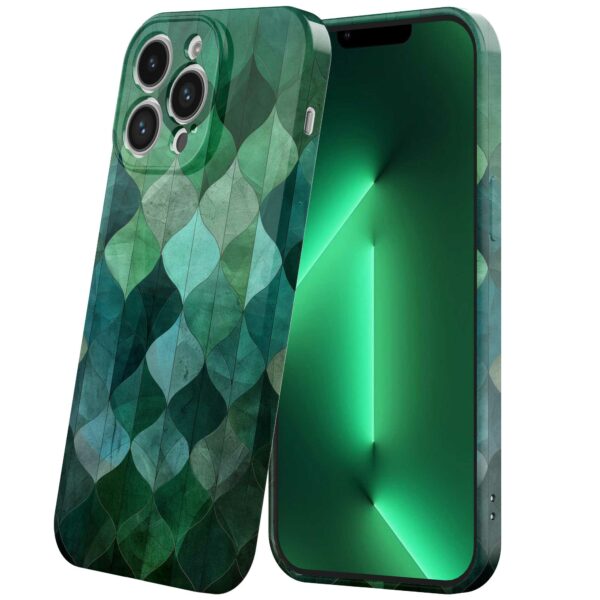 groene bladeren opdruk_iPhone 13 Pro Max telefoonhoesje met volledige rondom bedrukking (6)