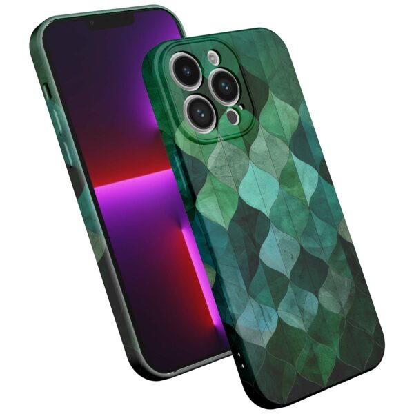groene bladeren opdruk_iPhone 13 Pro telefoonhoesje met volledige rondom bedrukking (2)