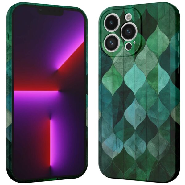 groene bladeren opdruk_iPhone 13 Pro telefoonhoesje met volledige rondom bedrukking (3)