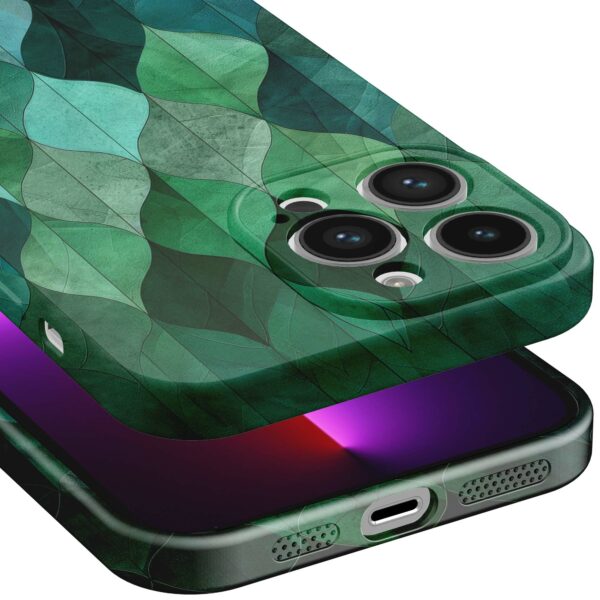 groene bladeren opdruk_iPhone 13 Pro telefoonhoesje met volledige rondom bedrukking (5)