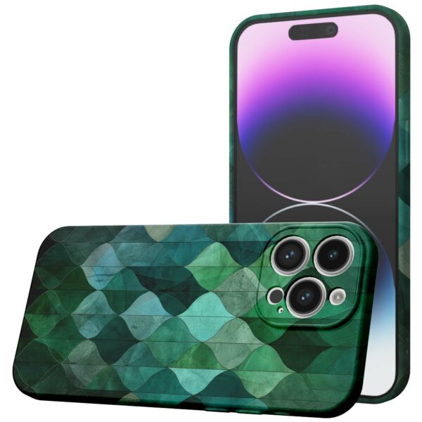 groene bladeren opdruk_iPhone 14 Pro Max telefoonhoesje met volledige rondom bedrukking (1)
