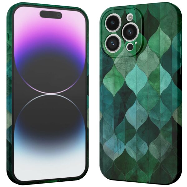 groene bladeren opdruk_iPhone 14 Pro Max telefoonhoesje met volledige rondom bedrukking (3)