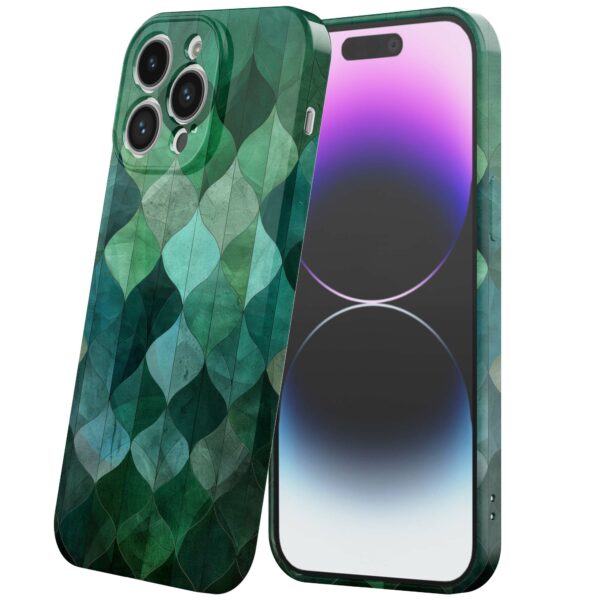 groene bladeren opdruk_iPhone 14 Pro Max telefoonhoesje met volledige rondom bedrukking (6)