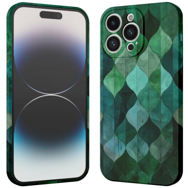 groene bladeren opdruk_iPhone 14 Pro telefoonhoesje met volledige rondom bedrukking (3)