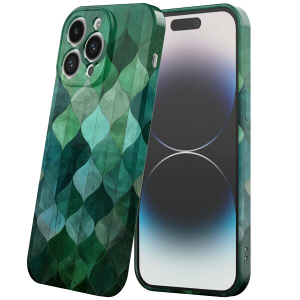 groene bladeren opdruk_iPhone 14 Pro telefoonhoesje met volledige rondom bedrukking (6)