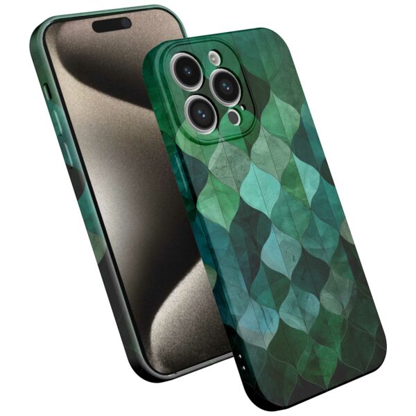 groene bladeren opdruk_iPhone 15 Pro Max telefoonhoesje met volledige rondom bedrukking (2)