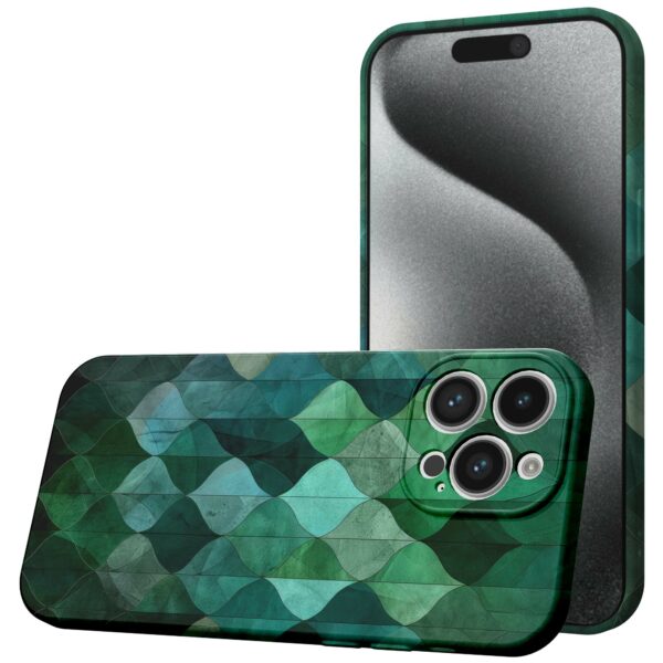 groene bladeren opdruk_iPhone 15 Pro telefoonhoesje met volledige rondom bedrukking (1)