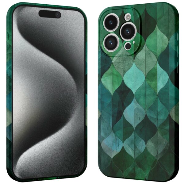 groene bladeren opdruk_iPhone 15 Pro telefoonhoesje met volledige rondom bedrukking (3)