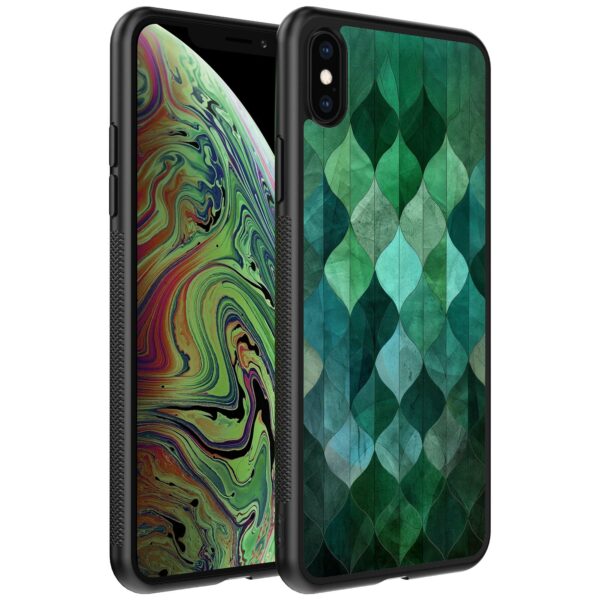 groene bladeren opdruk_iPhone X-Xs telefoonhoesje (1)