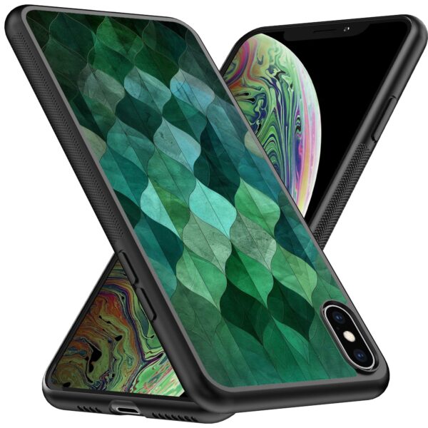 groene bladeren opdruk_iPhone X-Xs telefoonhoesje (2)