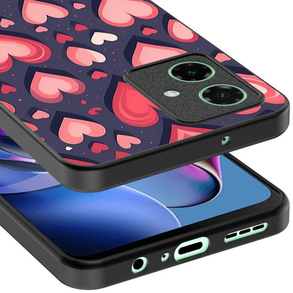 grote roze en rode hartjes opdruk_Motorola Moto G64 telefoonhoesje (3)