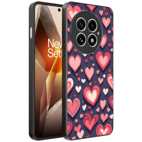grote roze en rode hartjes opdruk_OnePlus 13 Telefoonhoesje (1)