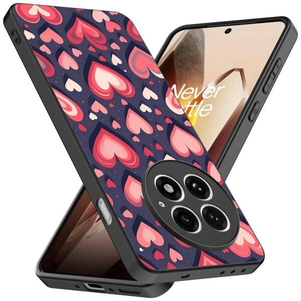 grote roze en rode hartjes opdruk_OnePlus 13 Telefoonhoesje (2)