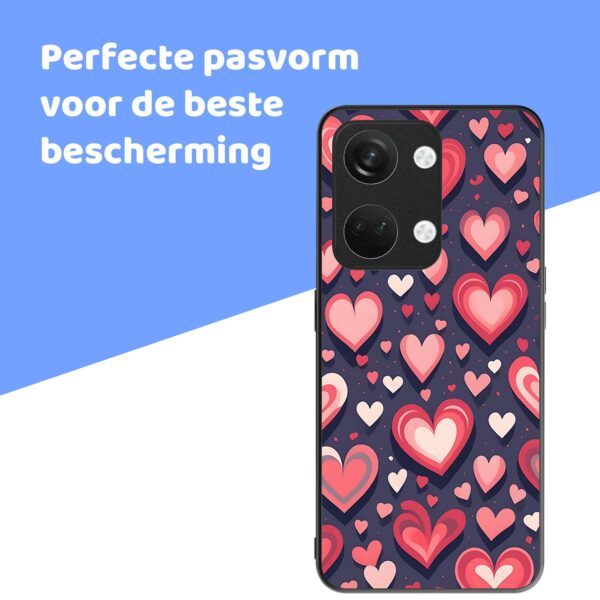 grote roze en rode hartjes opdruk_OnePlus Nord 3 Telefoonhoesje (4)