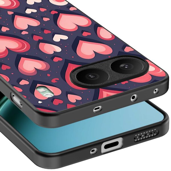 grote roze en rode hartjes opdruk_OnePlus Nord 4 Telefoonhoesje (3)
