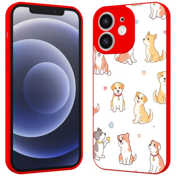 honden opdruk_iPhone 12 Telefoonhoesje met rode rand (2)